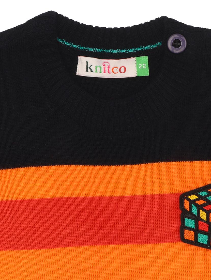 kids long sleeved color block sweater - 21360131 - Standard Image - 3