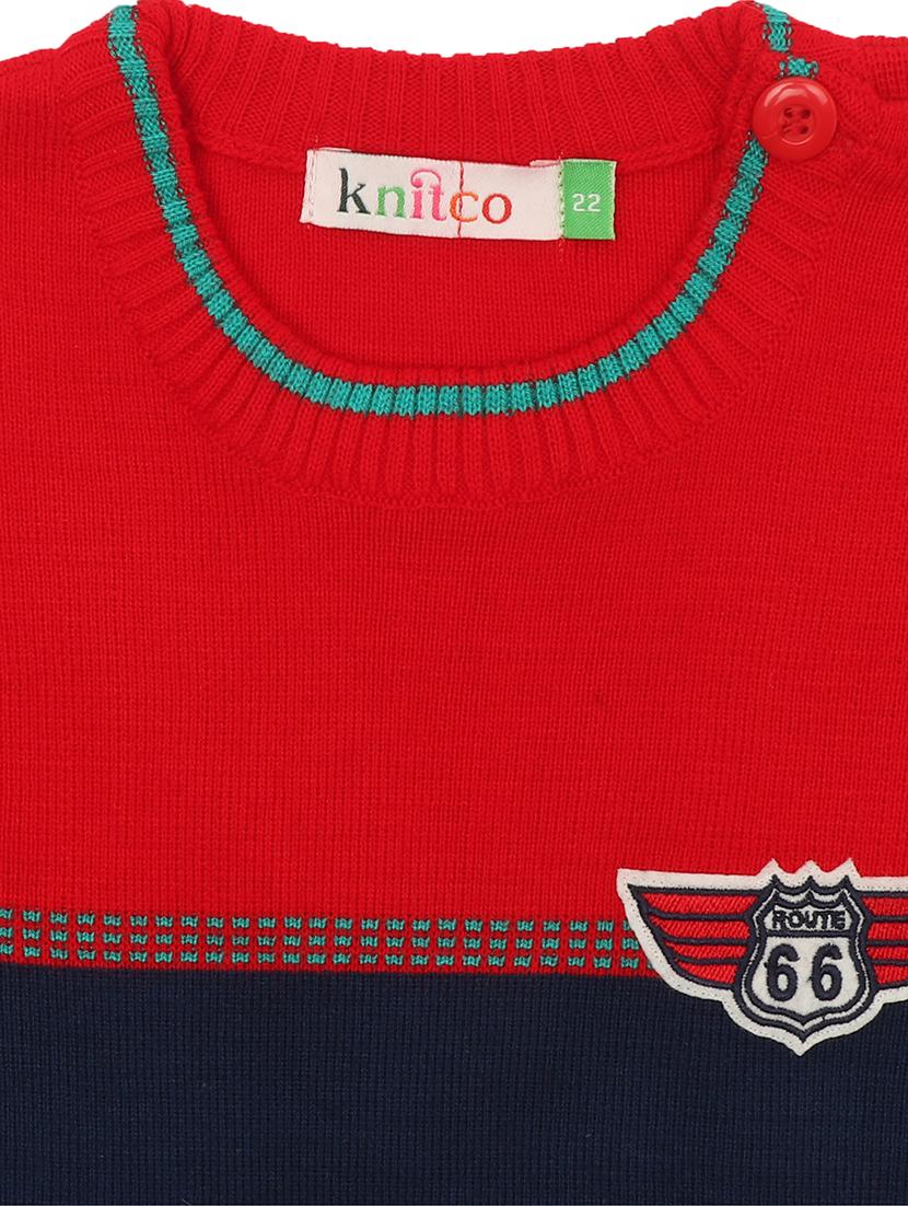kids long sleeved color block sweater - 21360150 - Standard Image - 3