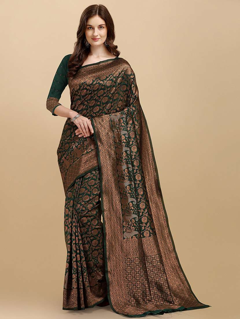 women self design banarasi saree with blouse - 21360711 - Zoom Image - 0