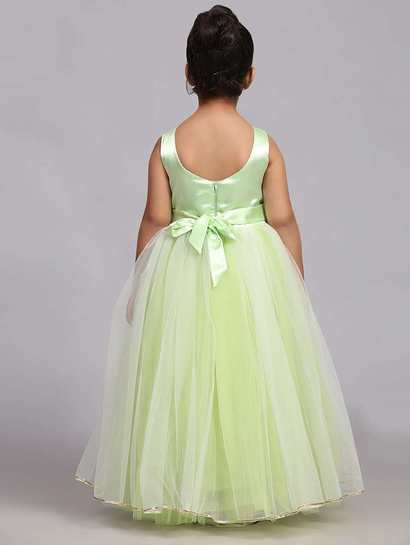 girls round neck net long frock - 21363774 -  Standard Image - 3