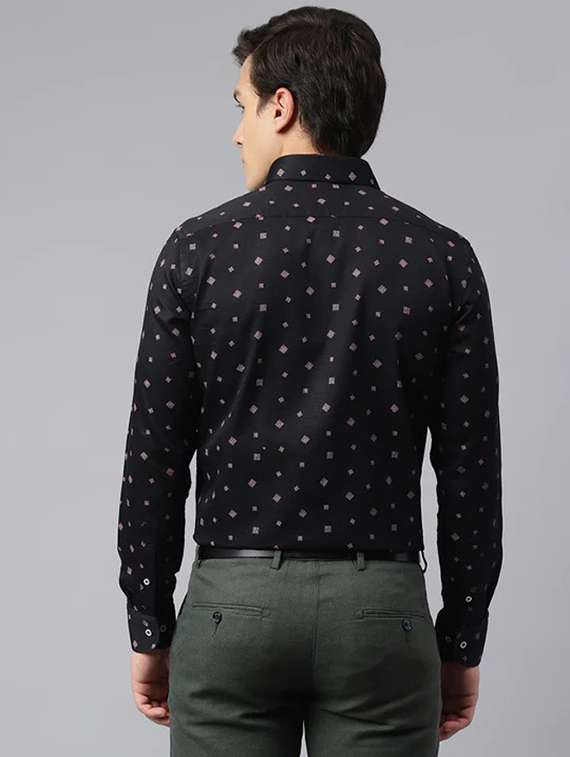 black printed formal shirt - 21363930 - Standard Image - 3