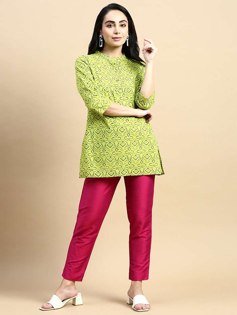 women mid rise solid cigarette pants - 21364377 -  Standard Image - 3