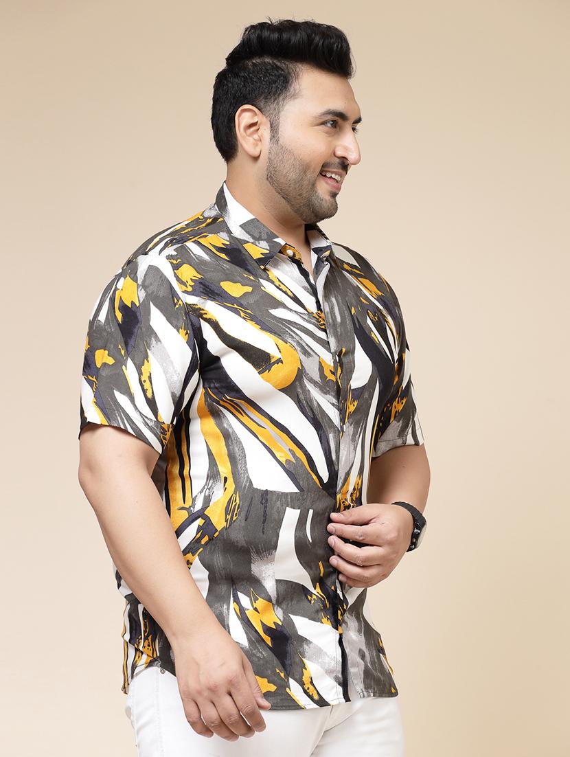 abstract printed casual plus size shirt - 21364492 - Standard Image - 3