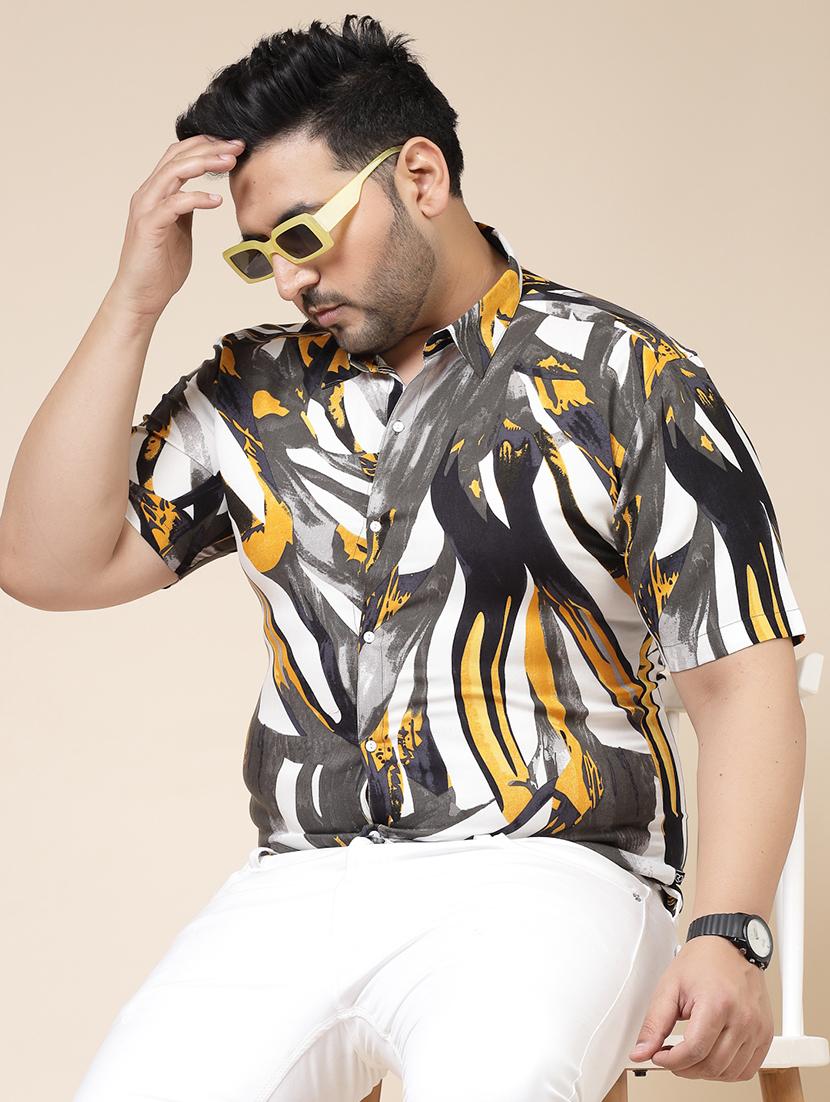 abstract printed casual plus size shirt - 21364492 - Standard Image - 5