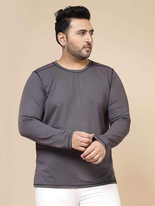 men solid round neck plus size t-shirt - 21364550 -  Standard Image - 0
