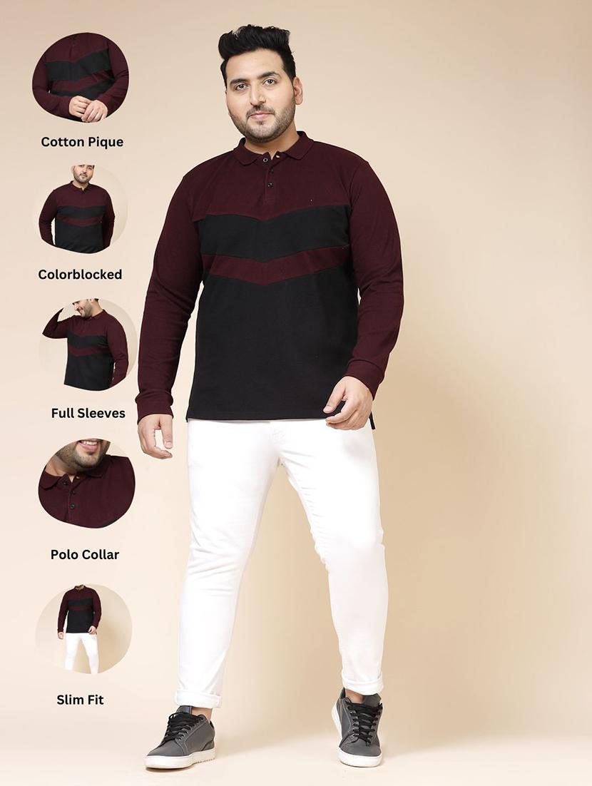 men color block plus size t-shirt - 21364562 - Standard Image - 3