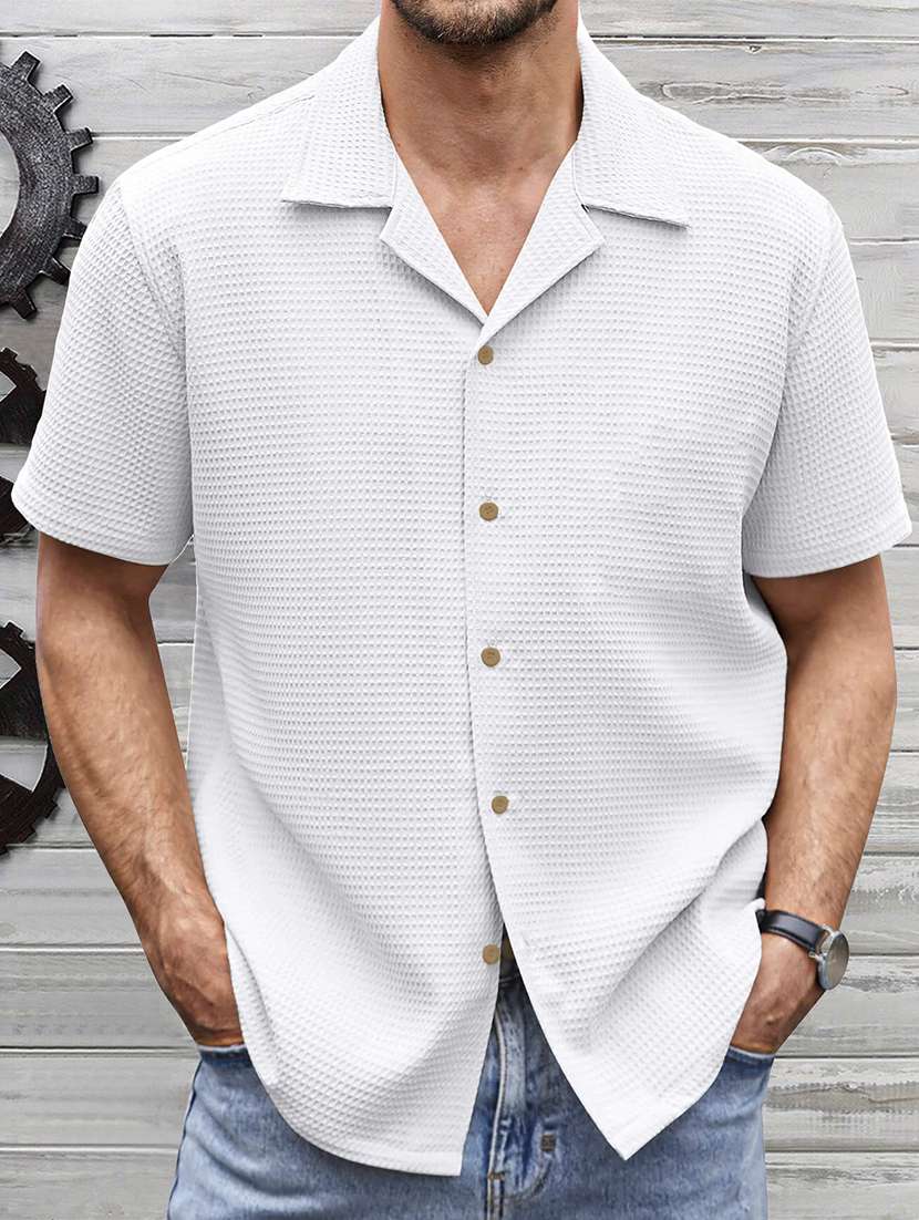 men solid casual shirt