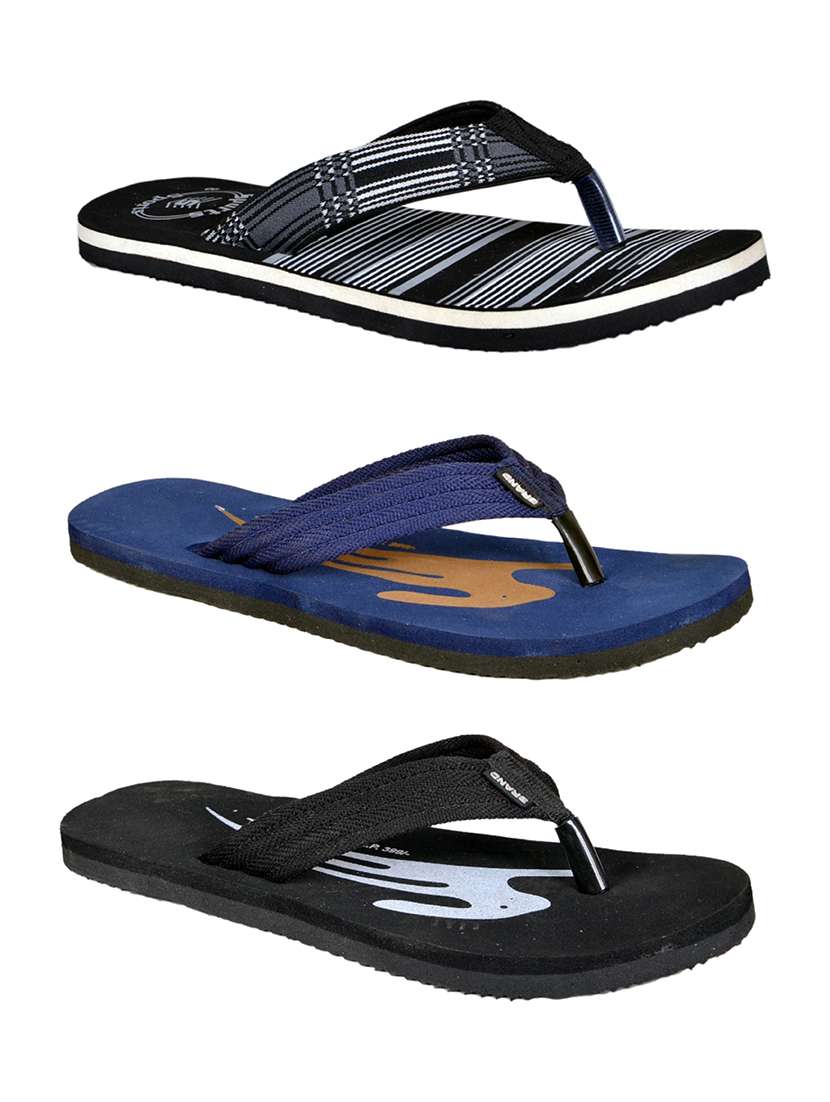 men pack of 3 slip on flip flops