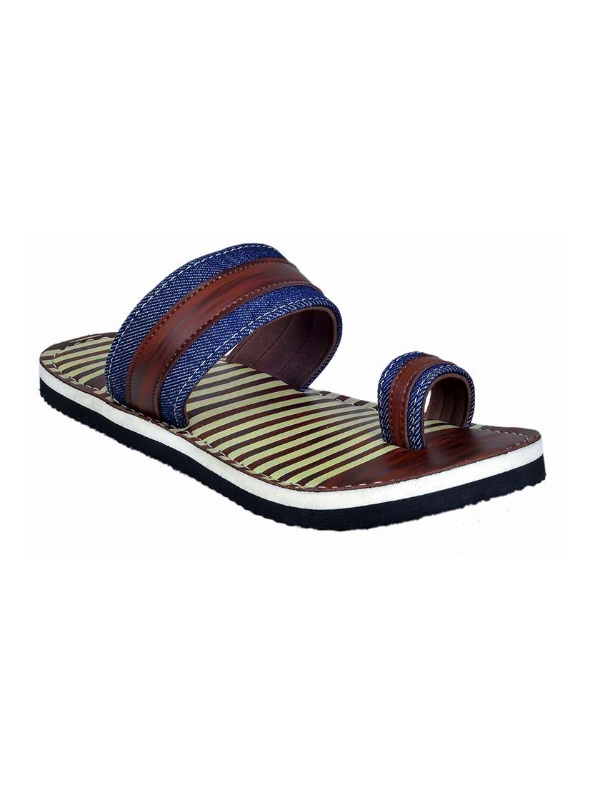 men brown slip on flip flop