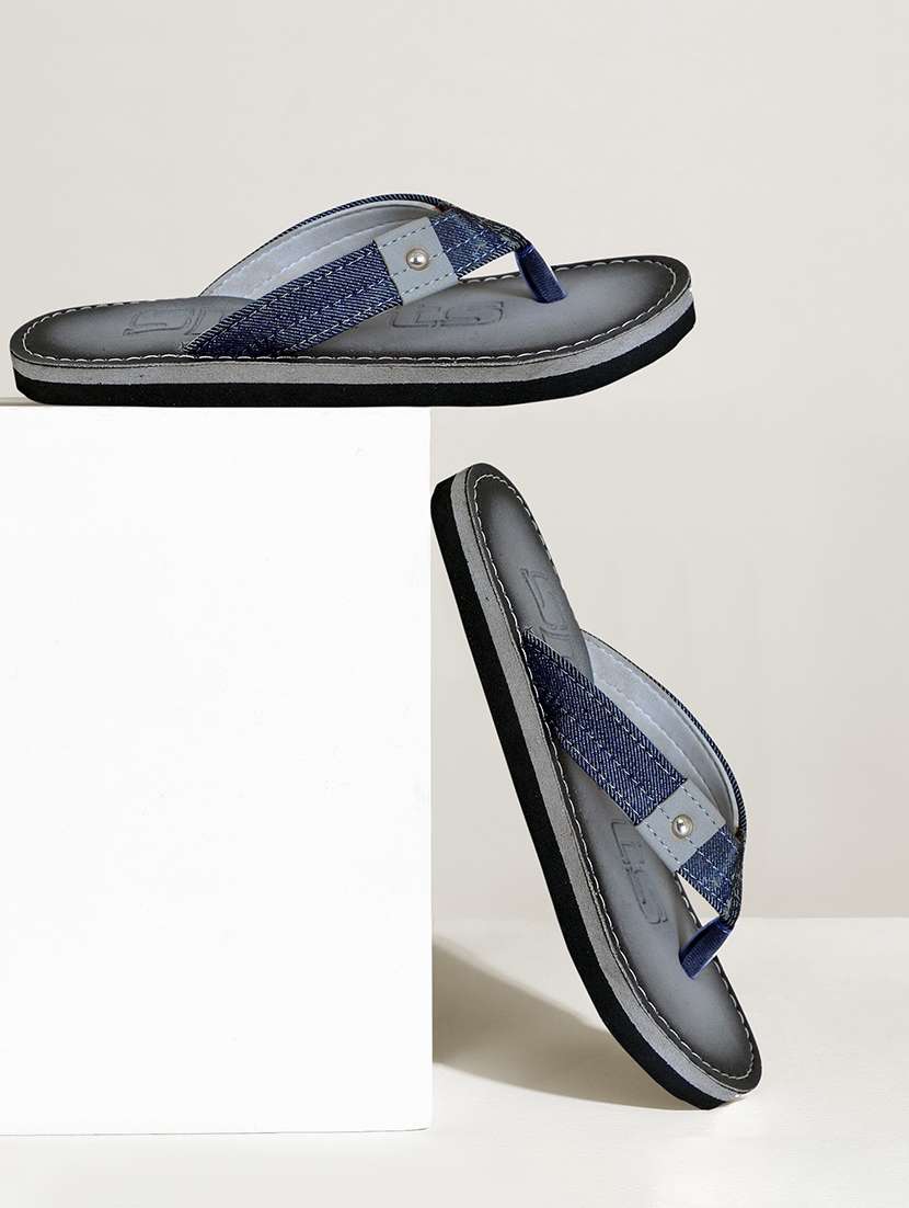 men grey slip on flip flop