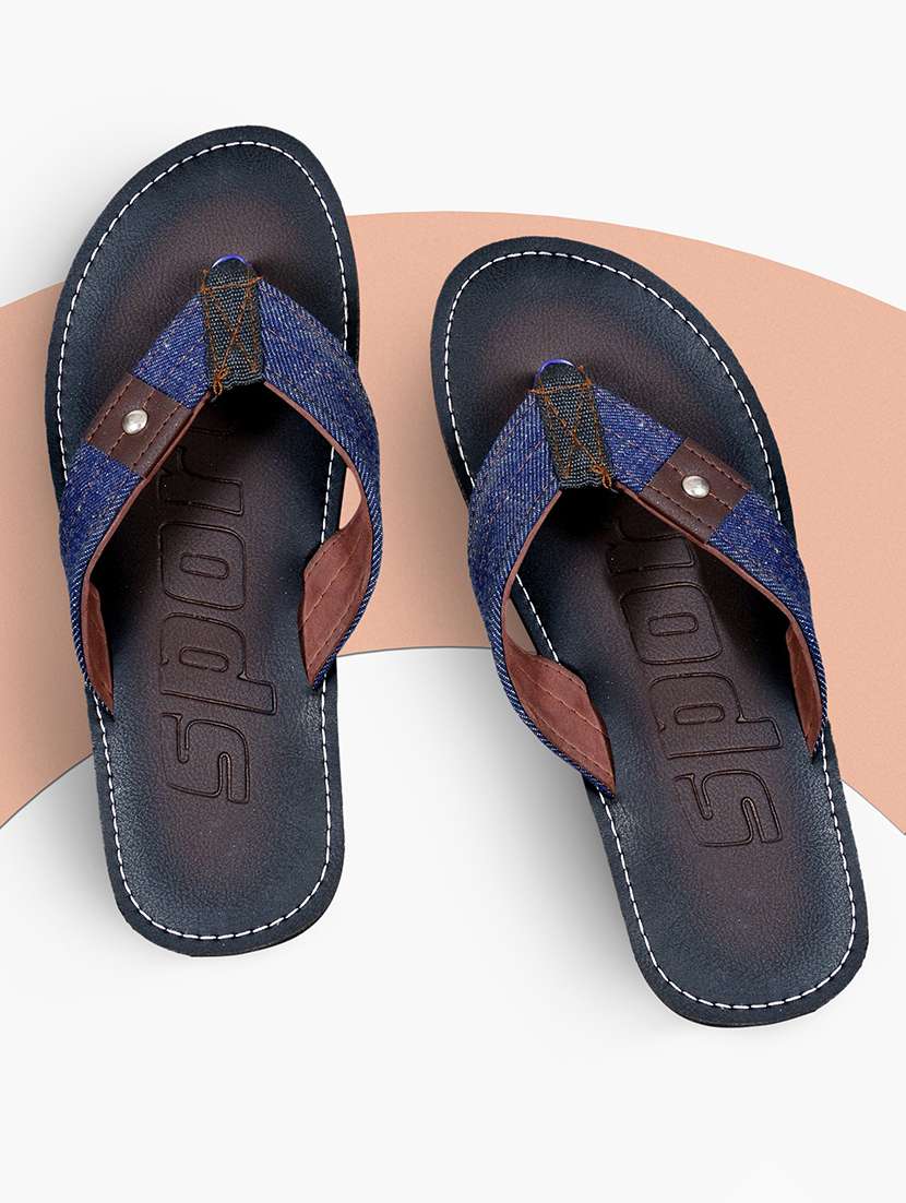 men brown slip on flip flop