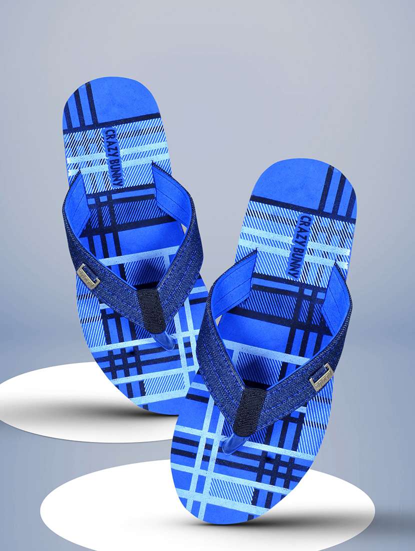 men blue slip on flip flop