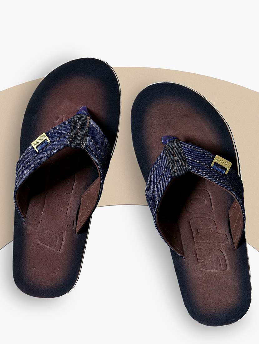 men brown slip on flip flop