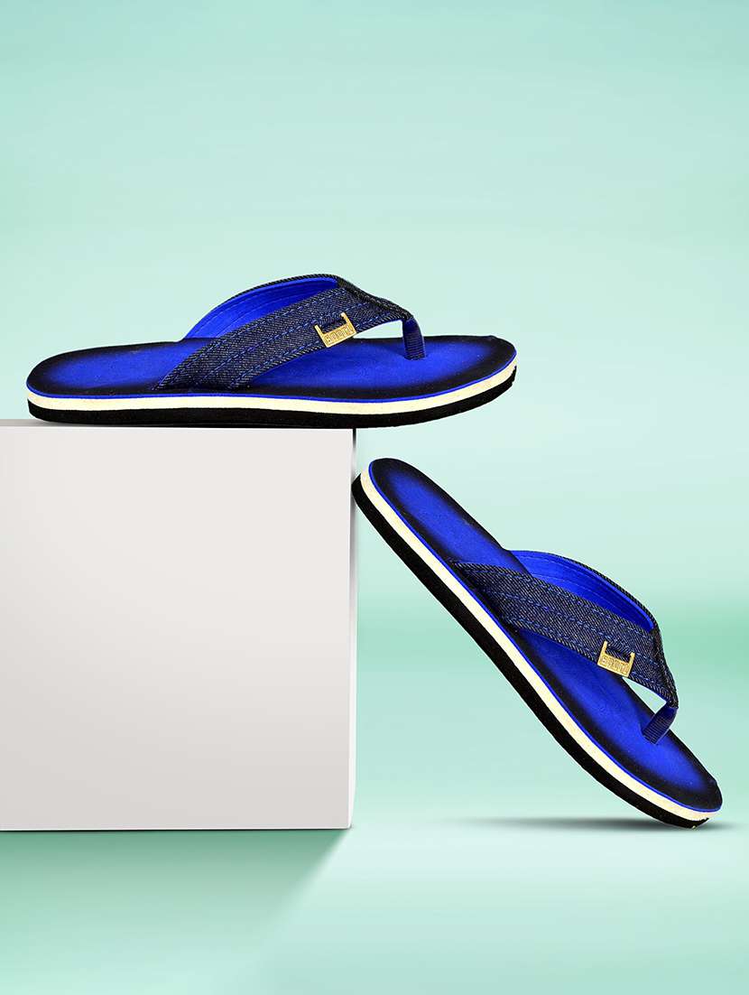 men blue slip on flip flop