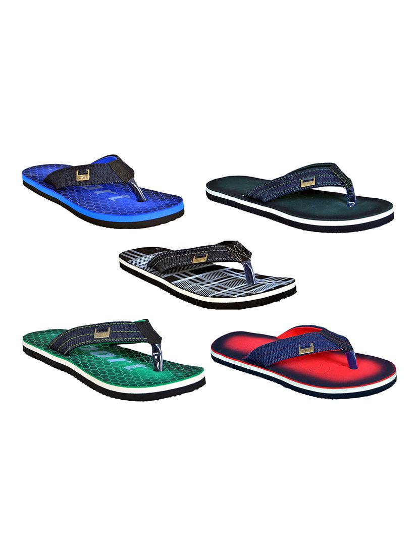 men pack of 5 slip on flip flops - 21365009 - Zoom Image - 0