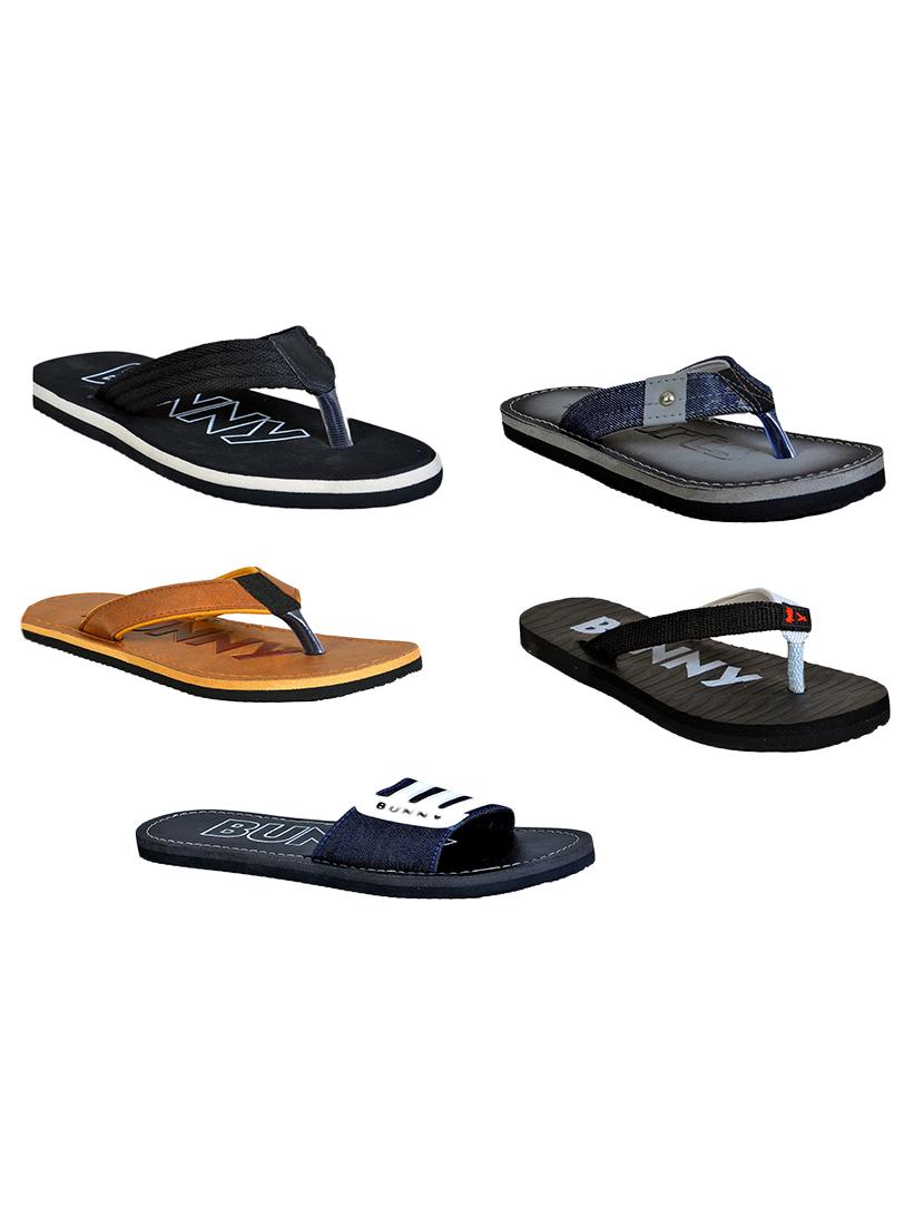 men pack of 5 slip on flip flops