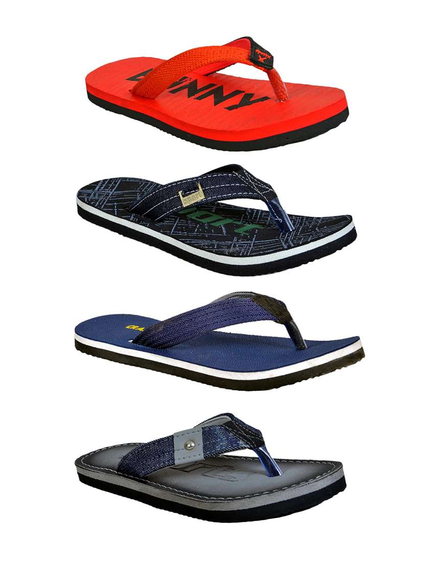 men pack of 4 slip on flip flops