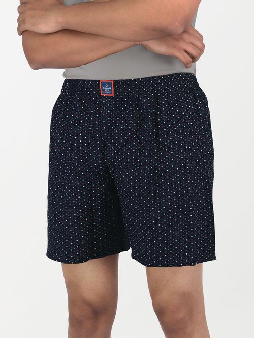 navy blue printed mid rise boxers - 21365069 - Standard Image - 0