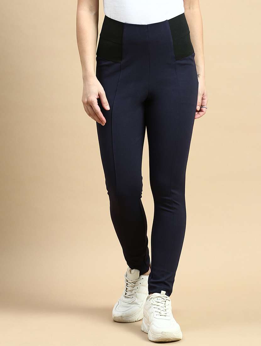 women high rise solid jeggings - 21365261 -  Zoom Image - 0