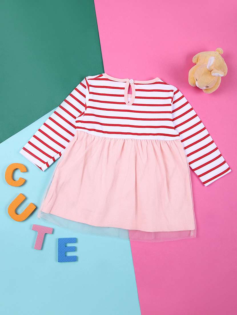 Girls Stripes Long Sleeve Frock