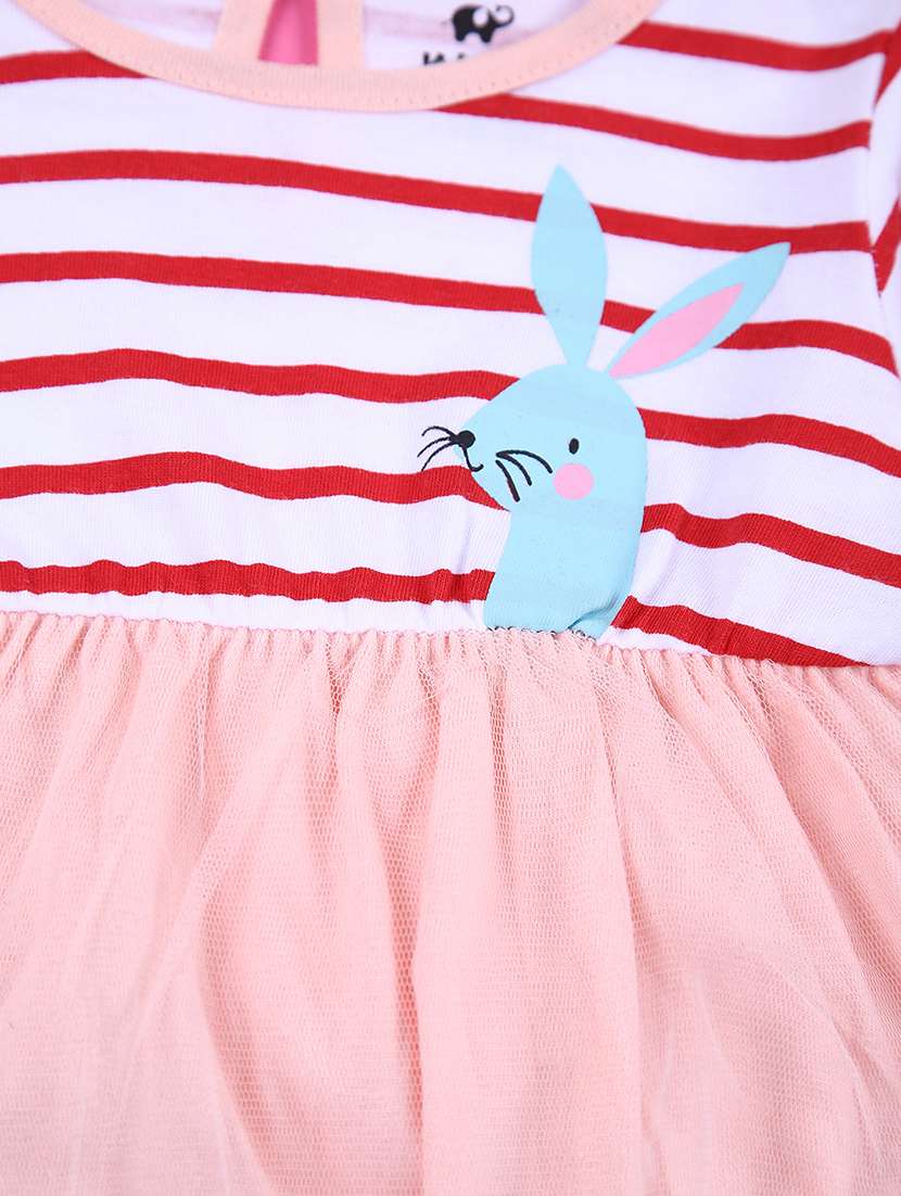 girls stripes long sleeve frock - 21365478 - Standard Image - 3