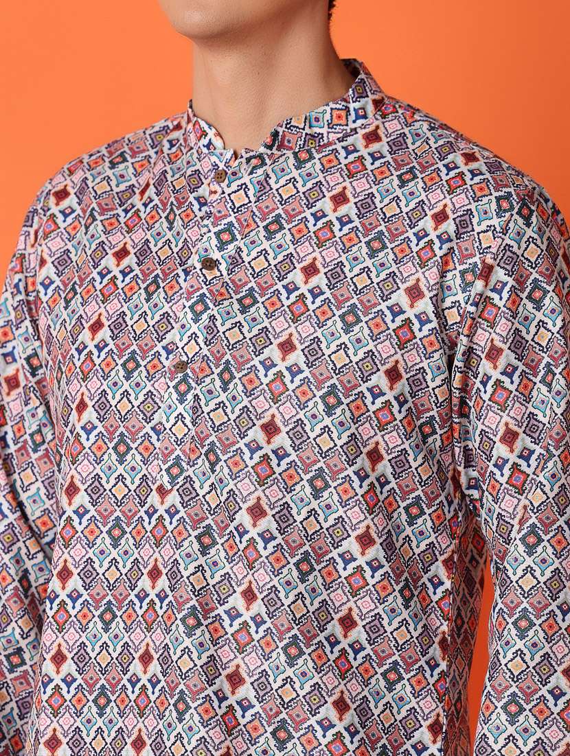 men multicolored printed long kurta - 21365481 -  Standard Image - 5