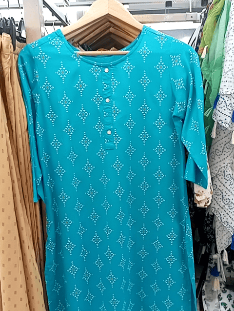 green rayon kurta - 21365483 -  Zoom Image - 0
