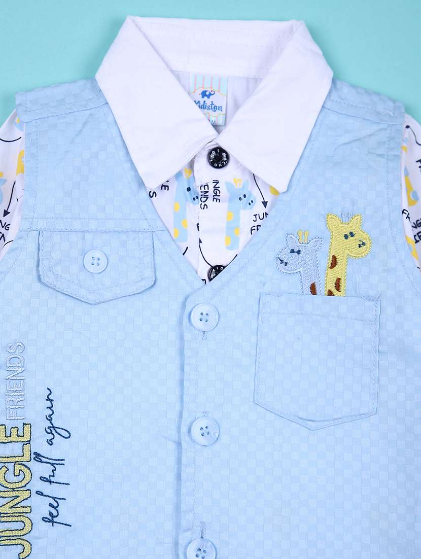 boys printed party wear full length set - 21365498 -  Standard Image - 3