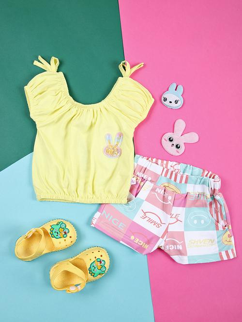 girls printed short sleeves shorts set - 21365543 -  Standard Image - 0