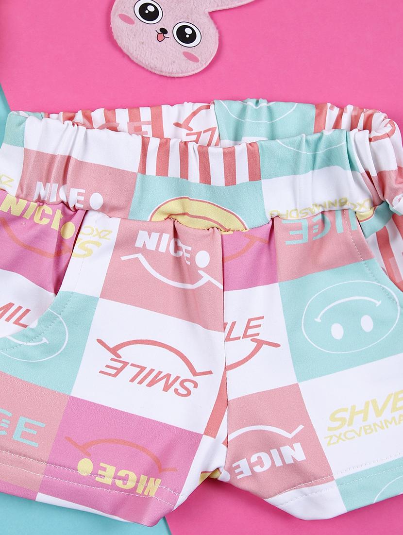 girls printed short sleeves shorts set - 21365543 - Standard Image - 3