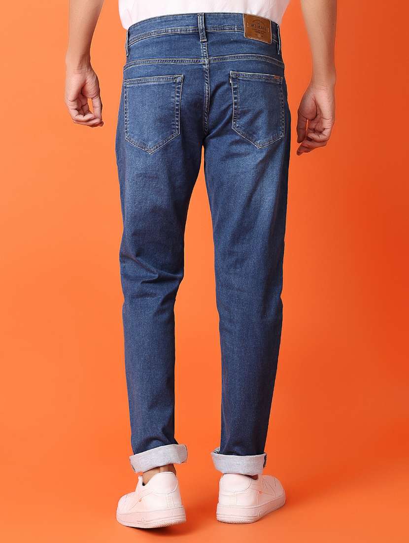 men mid rise plain slim fit jean - 21365573 -  Standard Image - 3