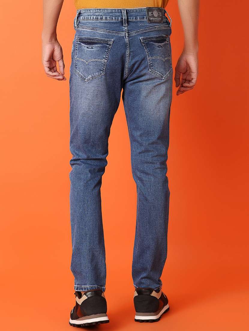 men mid rise plain slim fit jean - 21365600 -  Standard Image - 3