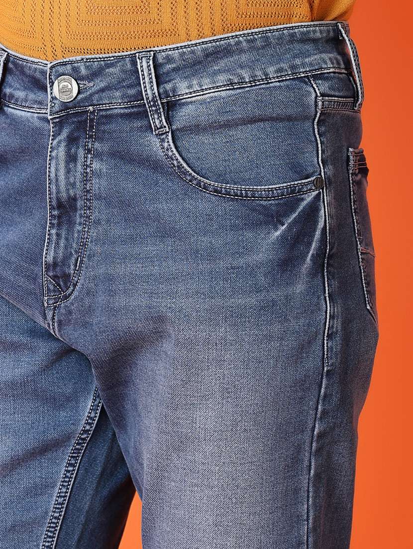 men mid rise plain slim fit jean - 21365600 -  Standard Image - 5