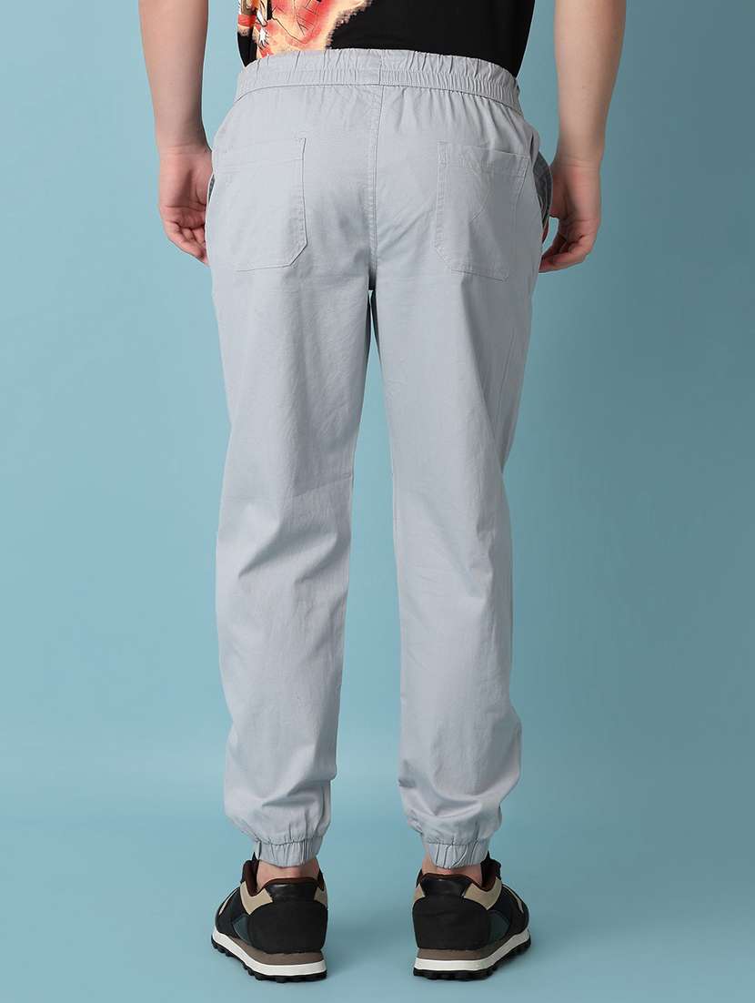 men mid rise solid jogger - 21365602 -  Standard Image - 3