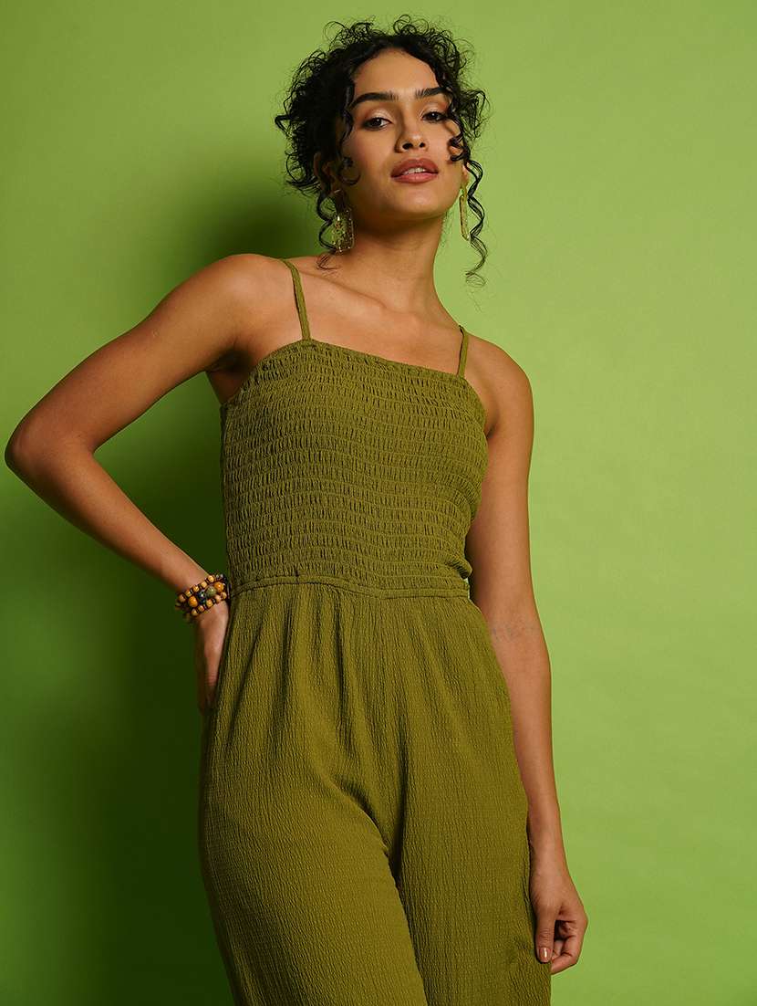 women green polyester full leg jumpsuit - 21366510 -  Standard Image - 3