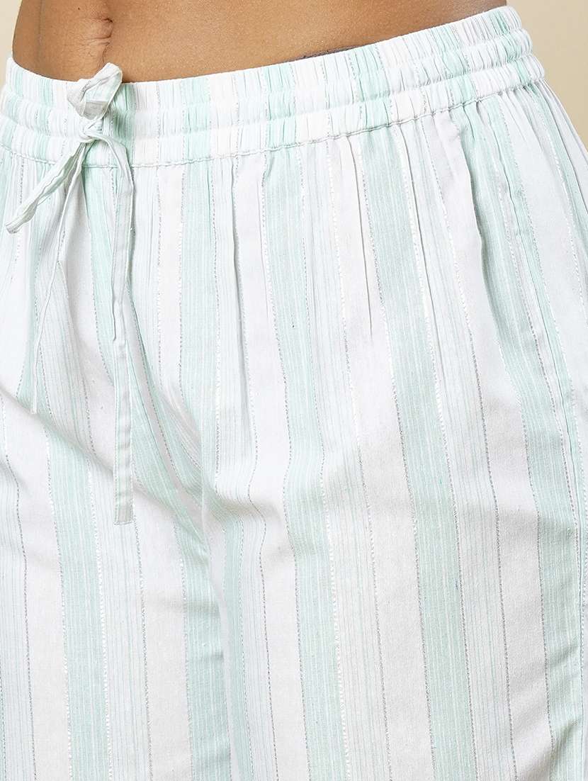 women sea green kurta palazzos set with dupatta  - 21366553 -  Standard Image - 5