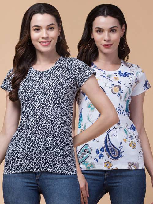women pack of 2 printed t-shirt - 21367205 - Standard Image - 0