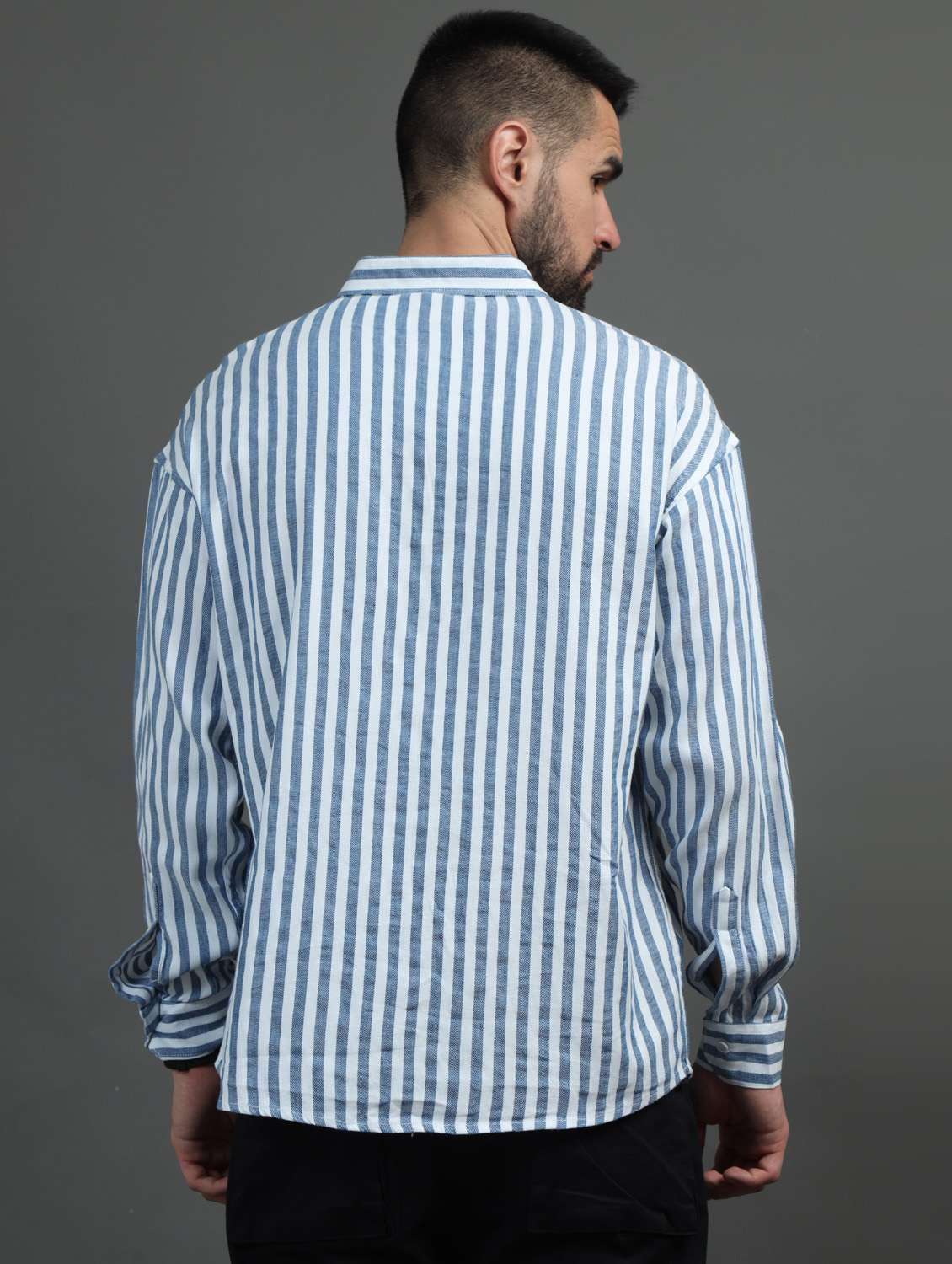men striped cotton casual shirt - 21367523 -  Standard Image - 3