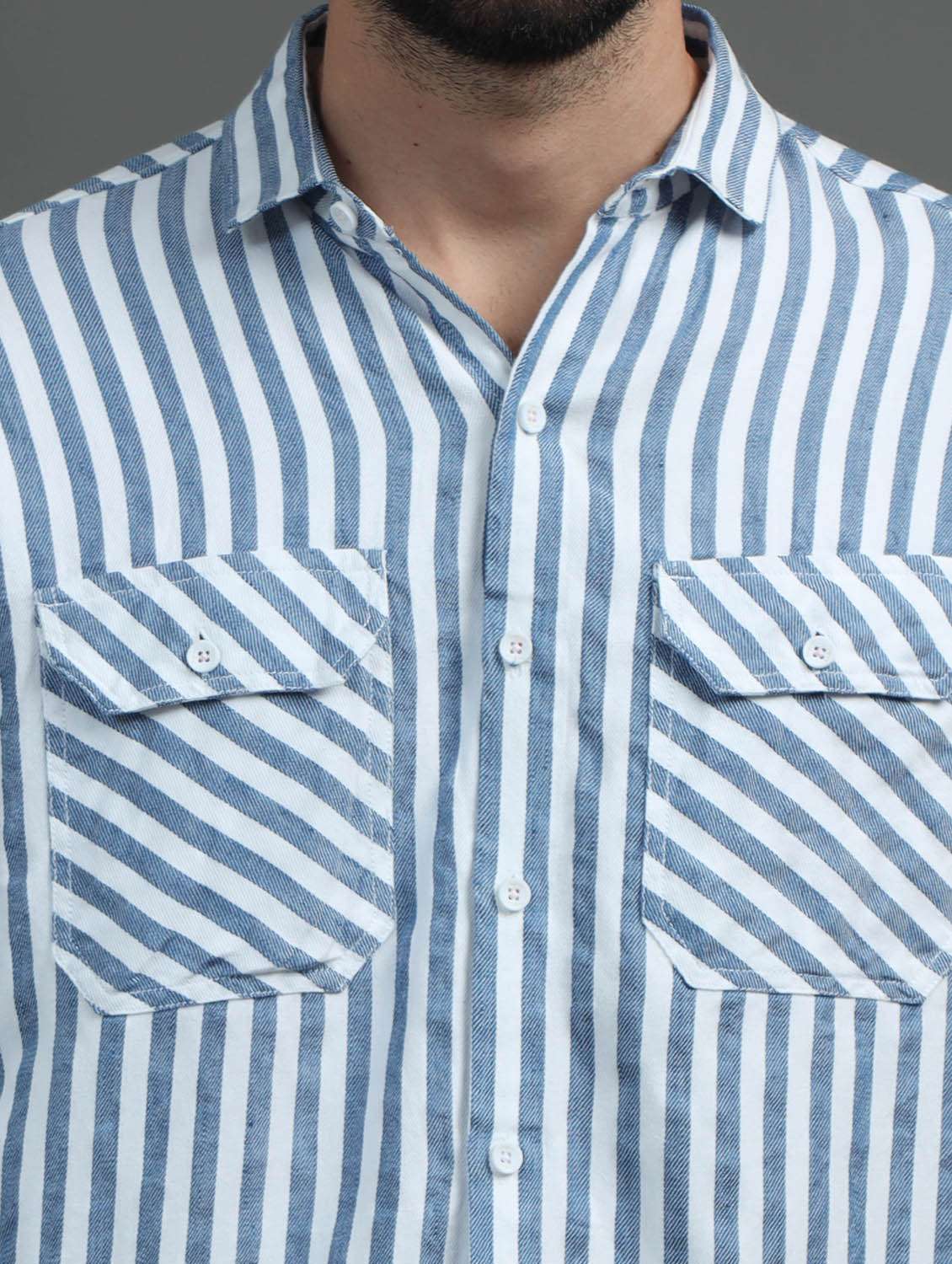 men striped cotton casual shirt - 21367523 -  Standard Image - 5