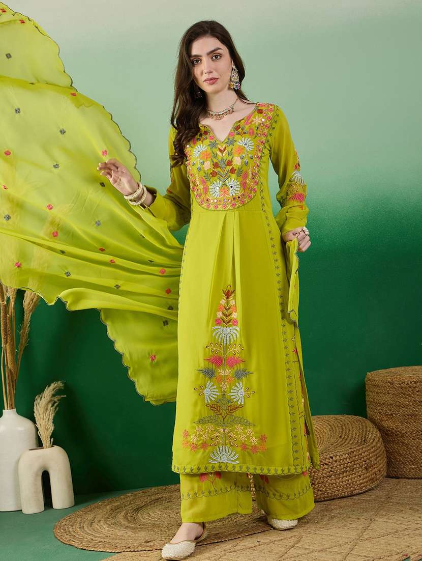 women kurta palazzo set wit dupatta