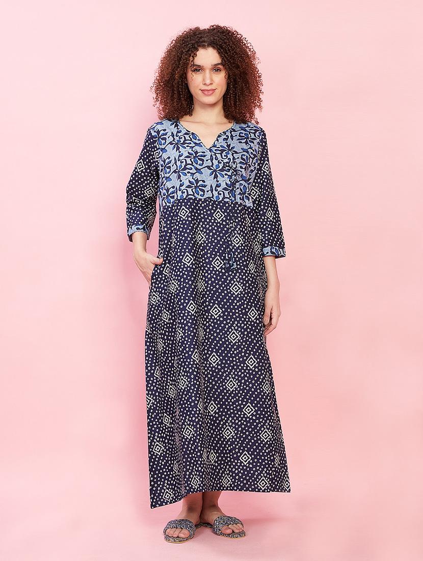women short sleeve printed nighty