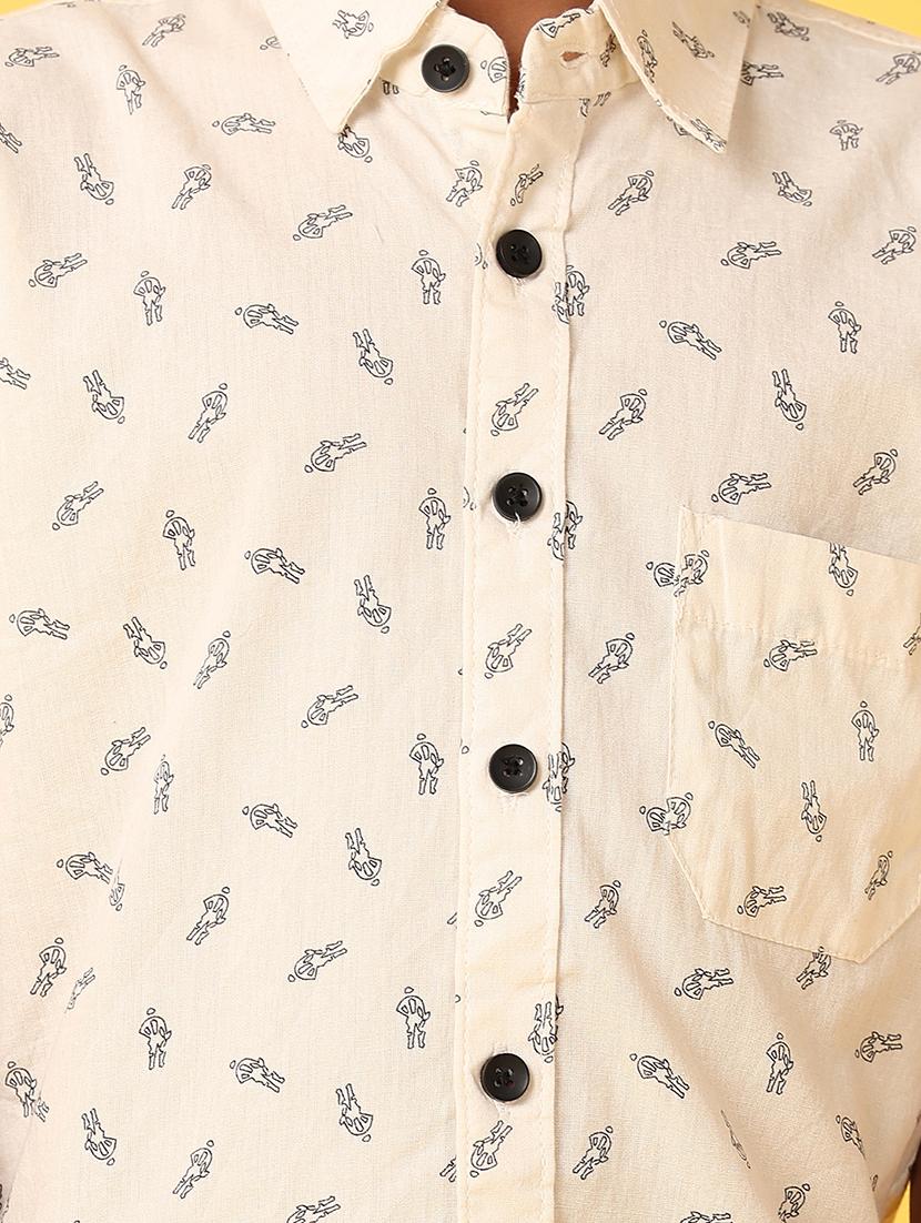 boys beige printed shirt - 21368271 - Standard Image - 5