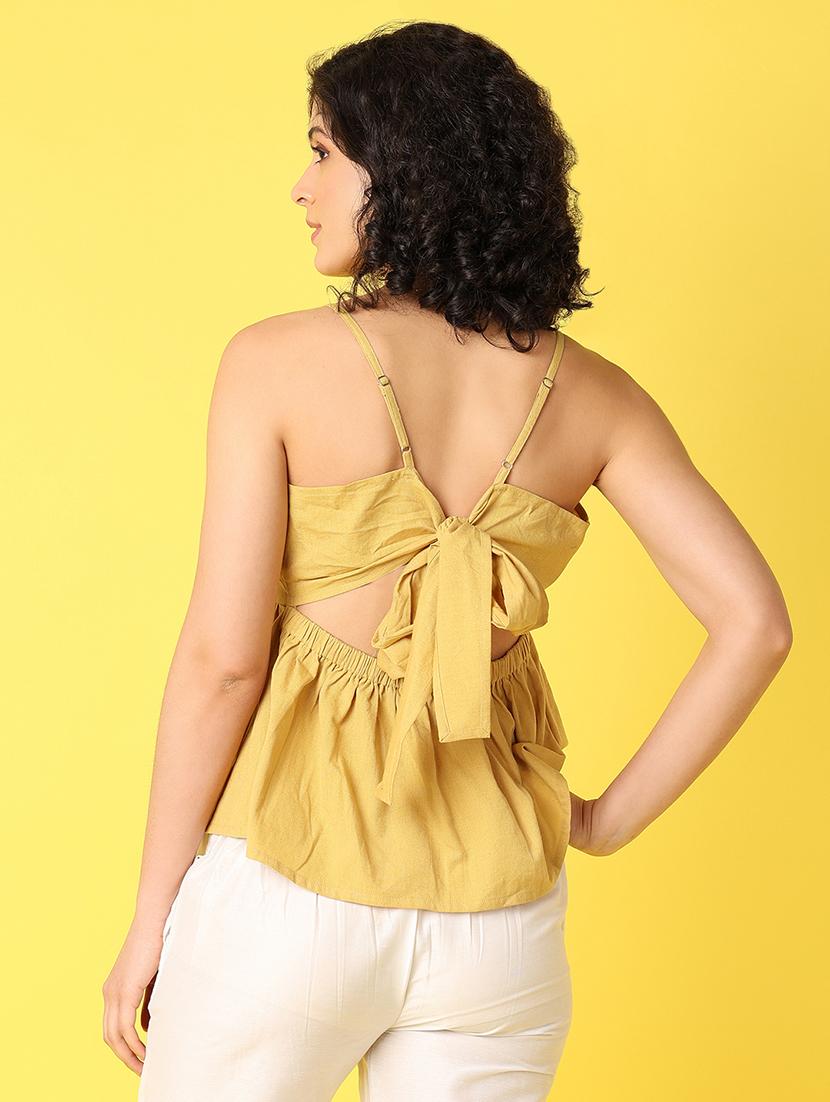 women mustard solids flared top - 21368312 - Standard Image - 3