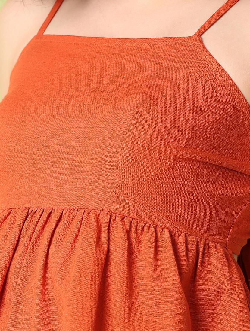 women rust solids flared top - 21368314 - Standard Image - 5