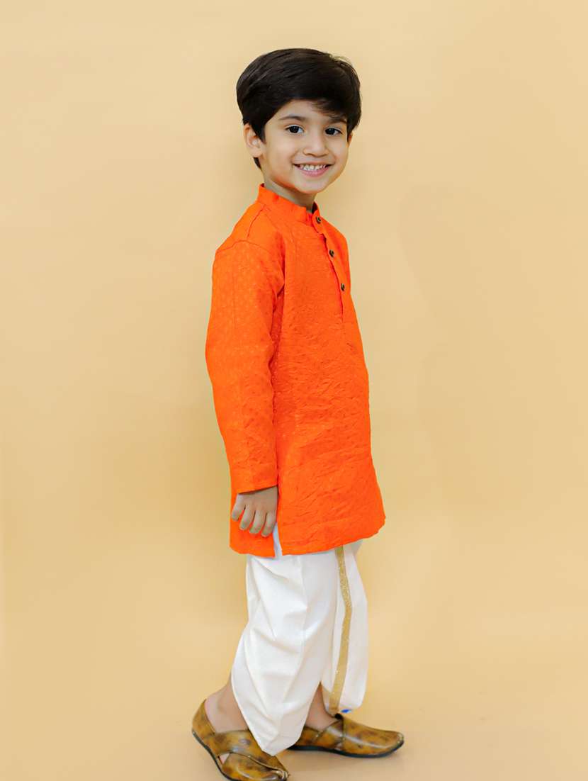 boys self design dhoti kurta set - 21368858 - Standard Image - 3