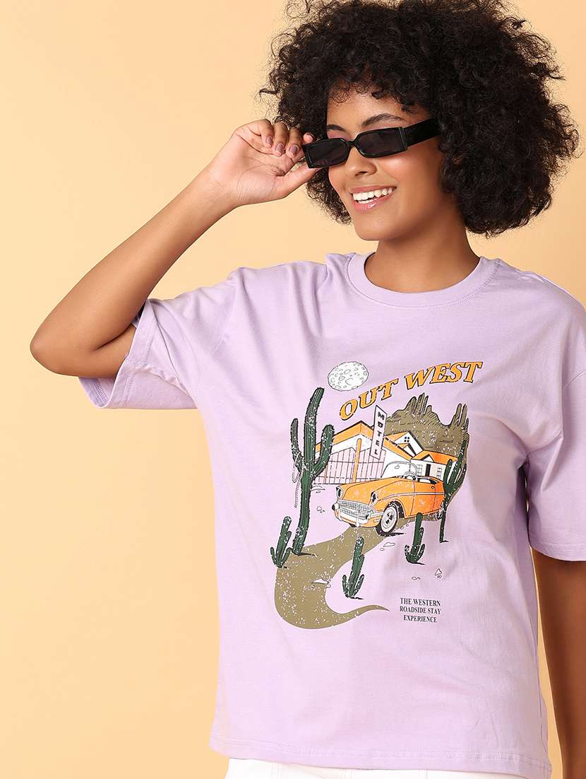 women printed oversized t-shirt - 21369047 -  Standard Image - 3