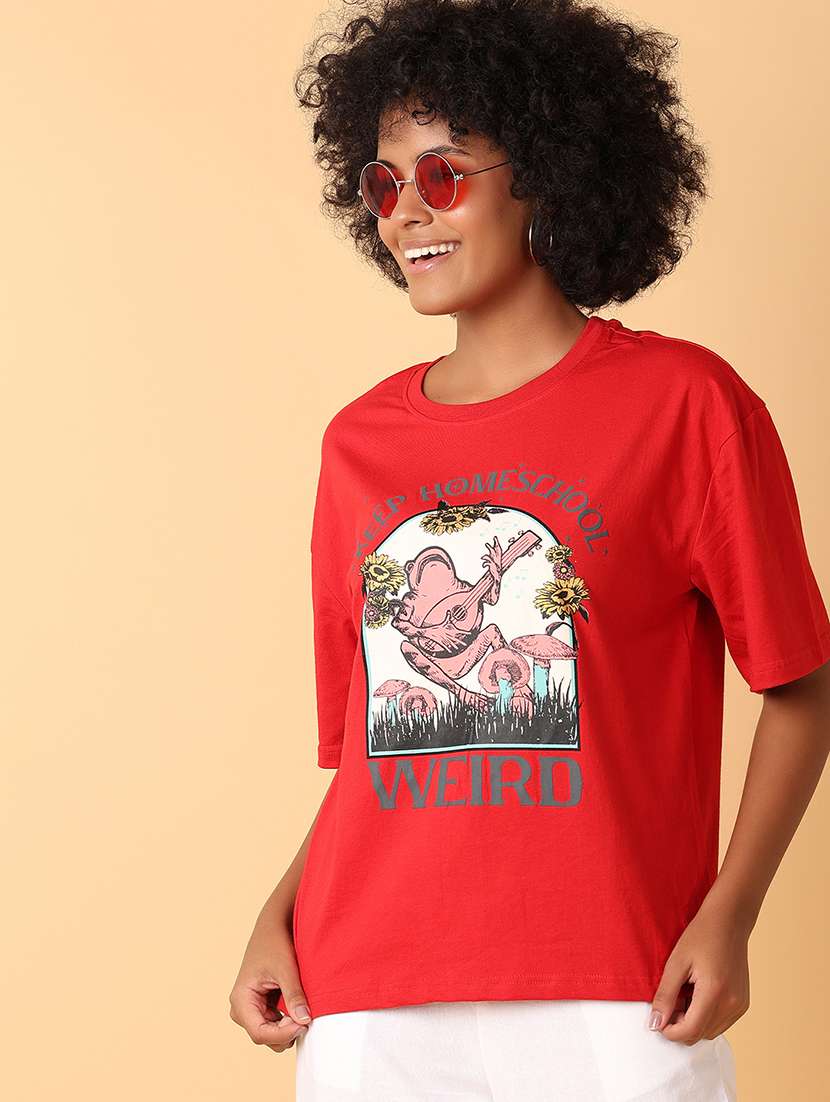 women printed oversized t-shirt - 21369049 -  Standard Image - 3