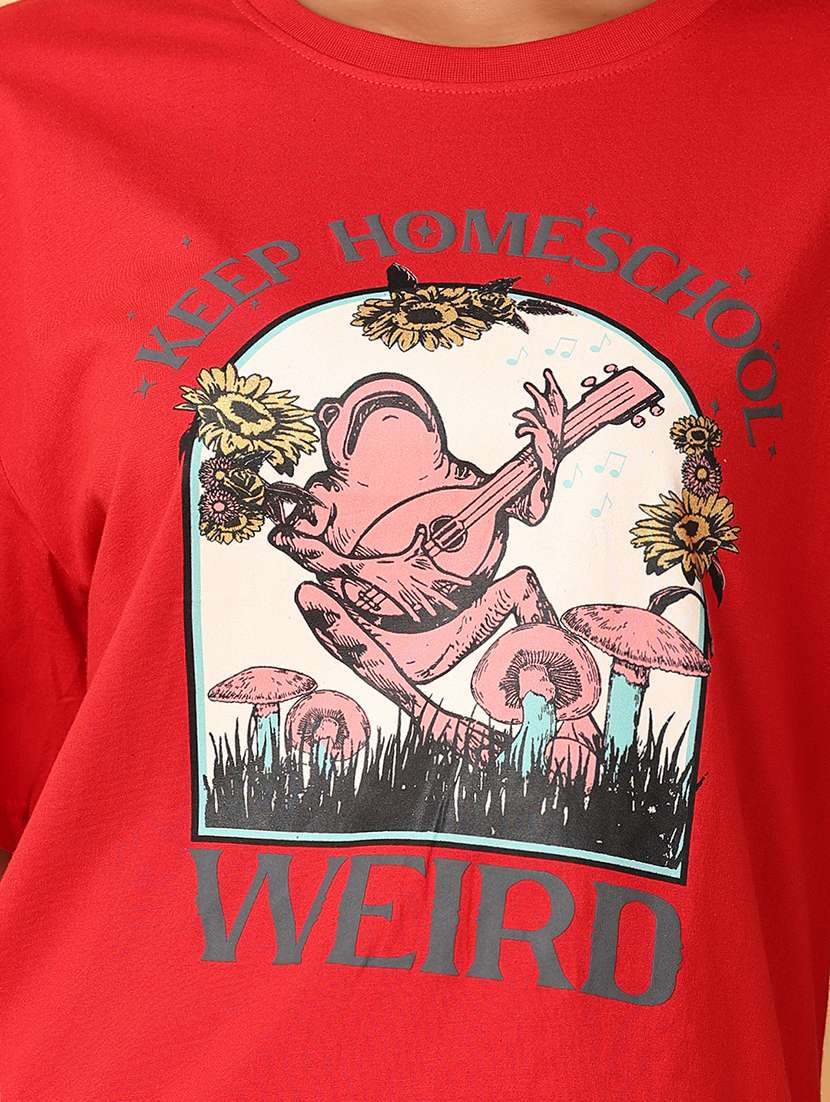 women printed oversized t-shirt - 21369049 -  Standard Image - 5