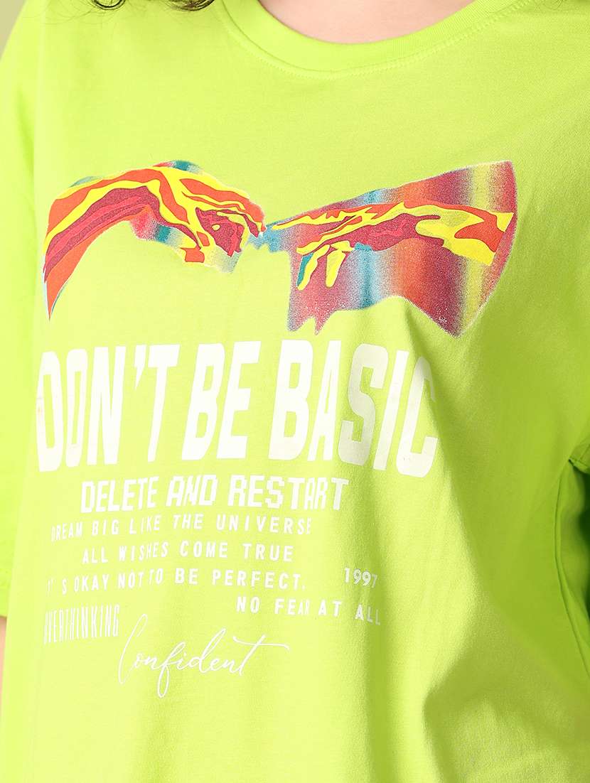 women neon round neck regular t-shirt - 21369051 -  Standard Image - 5