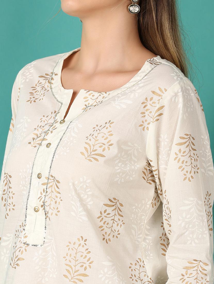 women printed three quarter sleeve straight kurta - 21369052 - Standard Image - 5